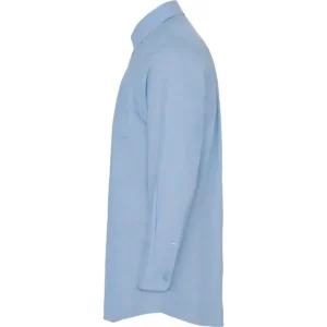 Camisa manga larga hombre Roly WRK Oxford 5507, celeste, vista lateral