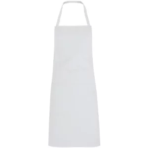 Delantal sin bolsillos Roly WRK Ramsay 9128, blanco, vista frontal