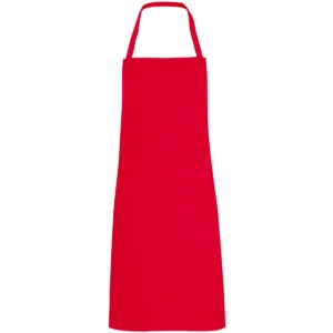 Delantal sin bolsillos Roly WRK Ramsay 9128, rojo, vista frontal