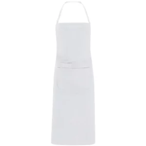 Delantal de popelín Roly WRK Ducasse 9129, blanco, vista frontal