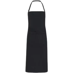 Delantal de popelín Roly WRK Ducasse 9129, negro, vista frontal