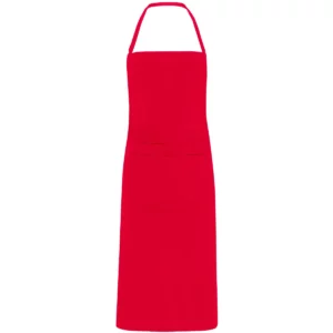 Delantal de popelín Roly WRK Ducasse 9129, rojo, vista frontal
