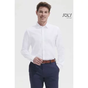 Camisa espiguilla hombre SOL’S BRODY MEN 02102, vista con modelo.