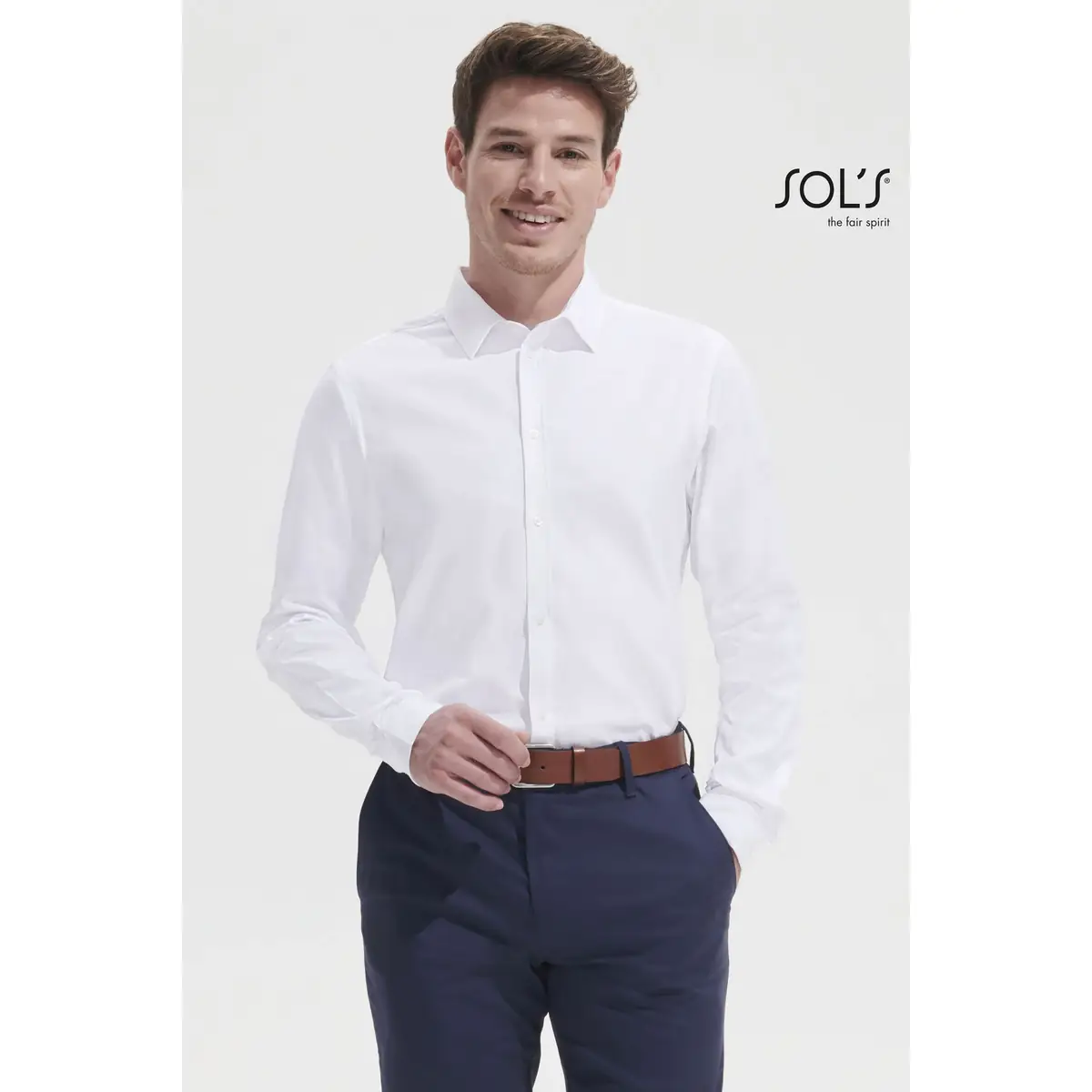 Camisa espiguilla hombre SOL’S BRODY MEN 02102 1 Camisa espiguilla hombre SOL’S BRODY MEN 02102, vista con modelo.