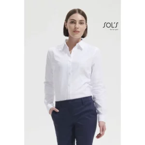 Camisa espiguilla mujer SOL’S BRODY WOMEN 02103, vista con modelo.