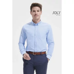Camisa Oxford hombre SOL’S BOSTON FIT 02920, vista con modelo.
