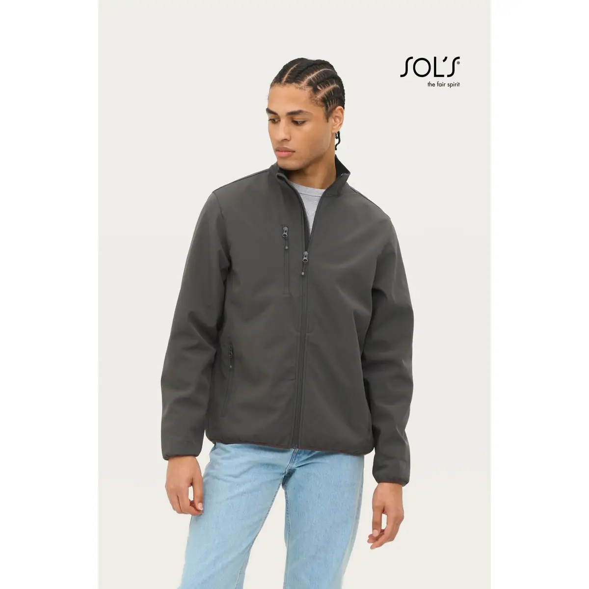 Chaqueta softshell hombre SOL’S RADIAN MEN 03090 1 Chaqueta softshell hombre SOL’S RADIAN MEN 03090, vista con modelo.