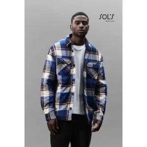 Sobrecamisa cuadros unisex SOL’S NOAH 03989, vista con modelo.