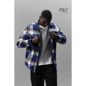 Sobrecamisa cuadros unisex SOL’S NOAH 03989, vista con modelo.