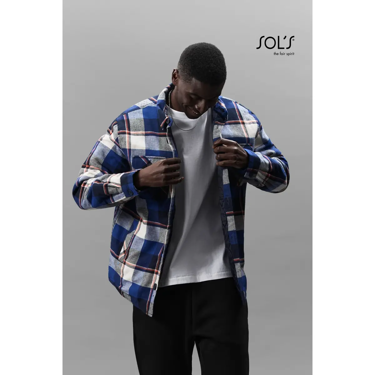 Sobrecamisa cuadros unisex SOL’S NOAH 03989 6 Sobrecamisa cuadros unisex SOL’S NOAH 03989, vista con modelo.
