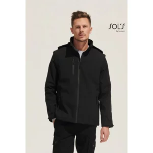 Chaqueta softshell unisex SOL’S FALCON 3IN1 03995, vista con modelo.
