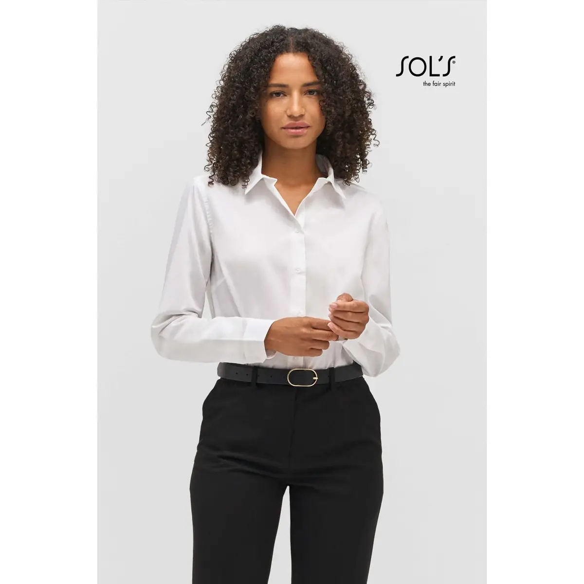 Camisa popelina mujer SOL’S BAILEY WOMEN 04771 1 Camisa popelina mujer SOL’S BAILEY WOMEN 04771, vista con modelo.