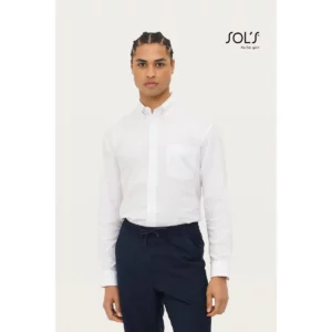 Camisa manga larga hombre SOL’S BOSTON 16000, vista con modelo.