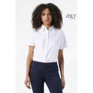 Camisa Oxford mujer SOL’S ELITE 16030, vista con modelo.
