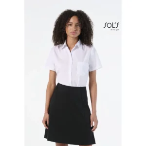 Camisa manga corta mujer SOL’S ESCAPE 16070, vista con modelo.