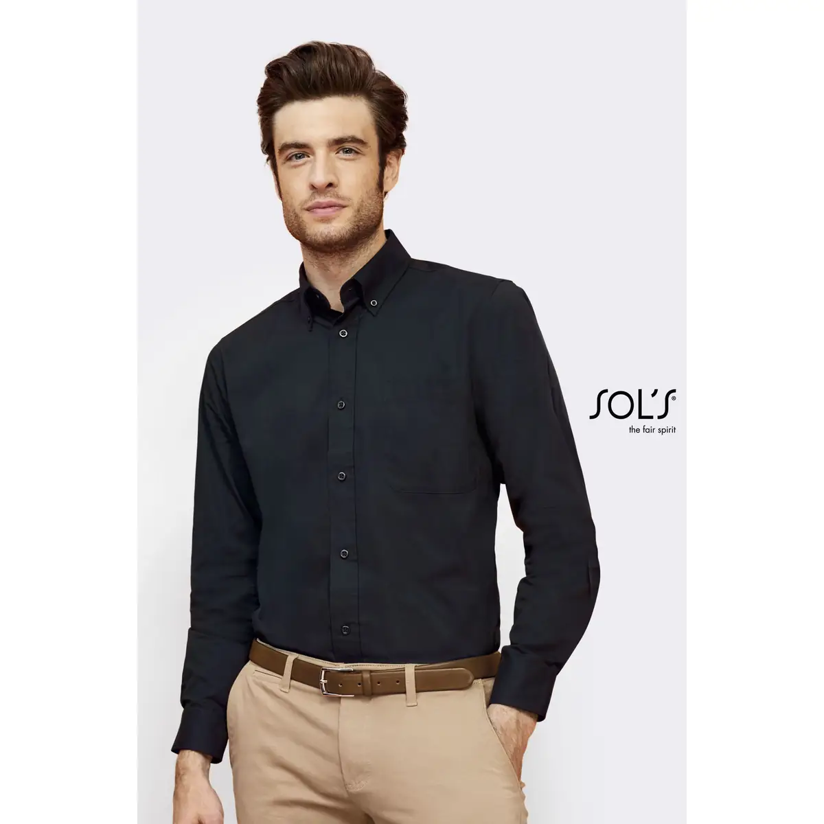 Camisa twill manga larga SOL’S BEL-AIR 16090 1 Camisa twill manga larga SOL’S BEL-AIR 16090, vista con modelo.