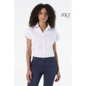 Camisa manga corta mujer SOL’S EXCESS 17020, vista con modelo.