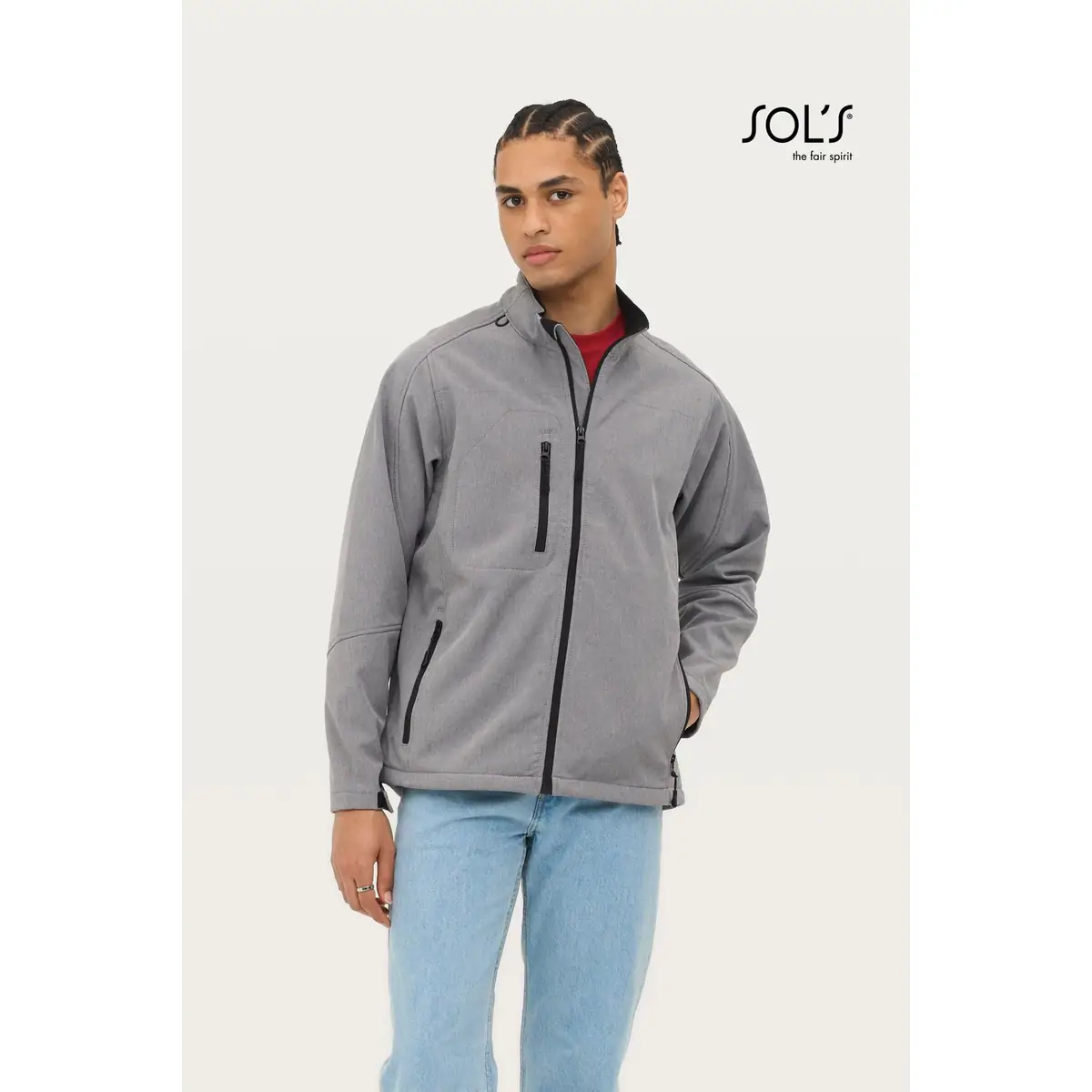 Chaqueta softshell hombre SOL’S RELAX 46600 1 Chaqueta softshell hombre SOL’S RELAX 46600, vista con modelo.