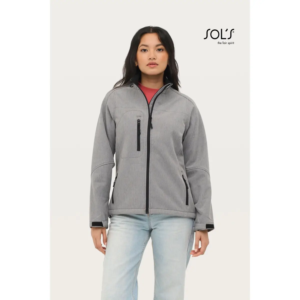 Chaqueta softshell mujer SOL’S ROXY 46800 1 Chaqueta softshell mujer SOL’S ROXY 46800, vista con modelo.