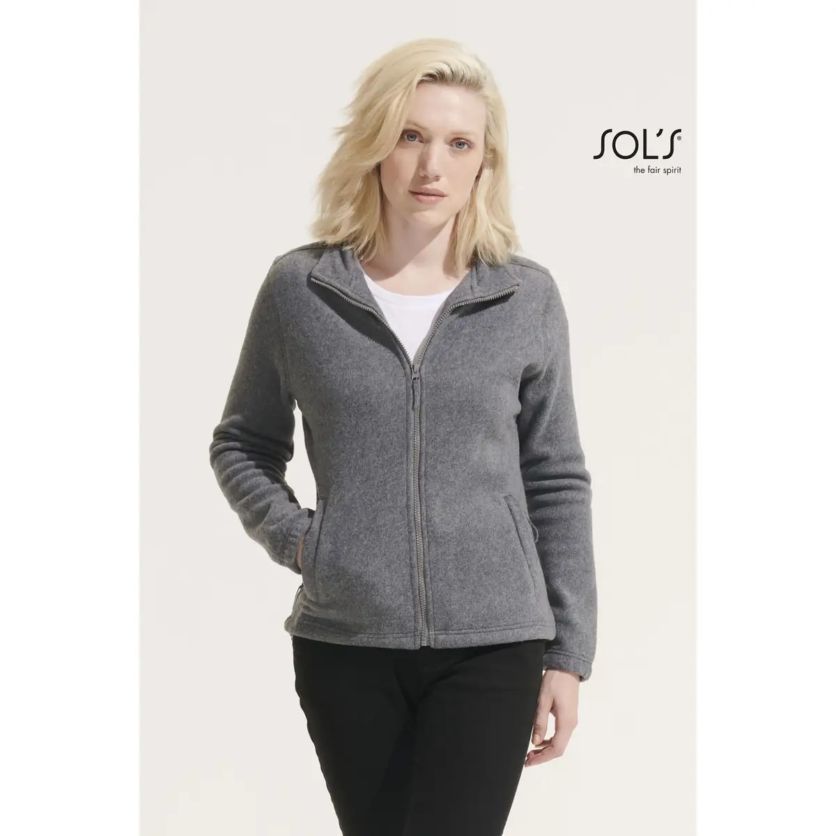 Chaqueta polar mujer SOL’S NORTH WOMEN 54500 1 Chaqueta polar mujer SOL’S NORTH WOMEN 54500, vista con modelo.