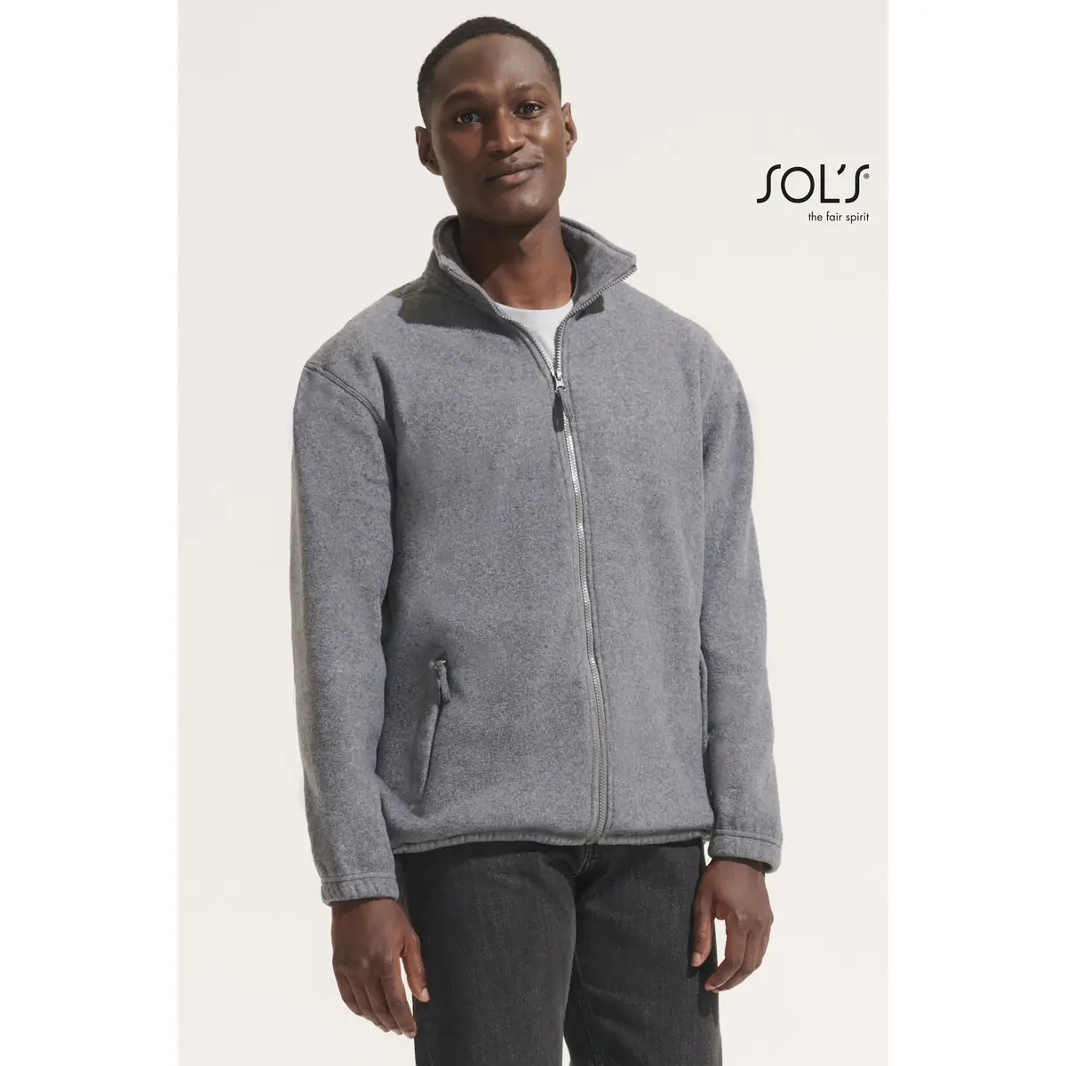 Chaqueta polar hombre SOL’S NORTH 55000 1 Chaqueta polar hombre SOL’S NORTH 55000, vista con modelo.