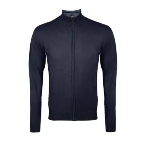 Chaqueta punto cremallera hombre SOL’S GORDON MEN 00548 en Azul marino, frontal sin persona.