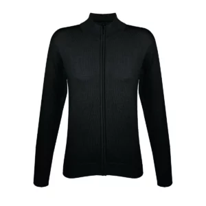 Chaqueta punto cremallera mujer SOL’S GORDON WOMEN 00550 en Negro, frontal sin persona.