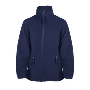 Chaqueta polar infantil SOL’S NORTH KIDS 00589 en Azul marino, frontal sin persona.