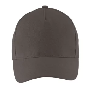 Gorra unisex SOL’S LONG BEACH 00594 en Gris carbón, frontal sin persona.