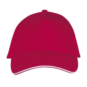 Gorra unisex SOL’S LONG BEACH 00594 en Rojo/Blanco, frontal sin persona.
