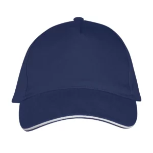 Gorra unisex SOL’S LONG BEACH 00594 en French marino/Blanco, frontal sin persona.
