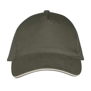 Gorra unisex SOL’S LONG BEACH 00594 en Army/Beige, frontal sin persona.