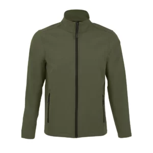 Chaqueta softshell hombre SOL’S RACE MEN 01195 en Army, frontal sin persona.