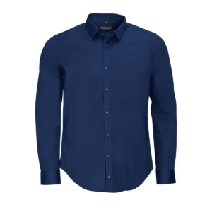 Camisa manga larga hombre SOL’S BLAKE MEN 01426 en Azul oscuro, frontal sin persona.