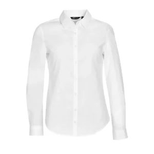 Camisa manga larga mujer SOL’S BLAKE WOMEN 01427 en Blanco, frontal sin persona.