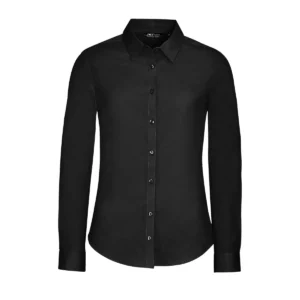 Camisa manga larga mujer SOL’S BLAKE WOMEN 01427 en Negro, frontal sin persona.