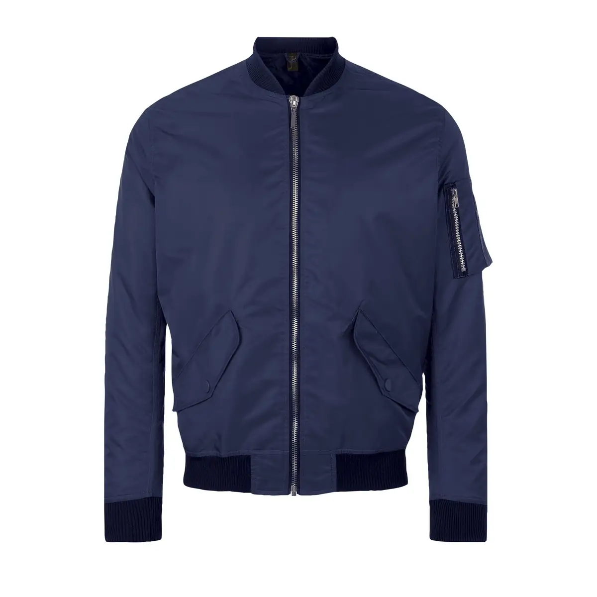 Chaqueta bomber unisex SOL’S REBEL 01616 3 Chaqueta bomber unisex SOL’S REBEL 01616 en French marino, frontal sin persona.
