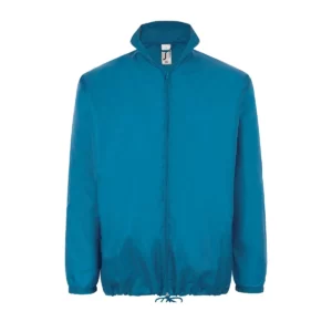 Cortavientos unisex SOL’S SHIFT 01618 en Aqua, frontal sin persona.