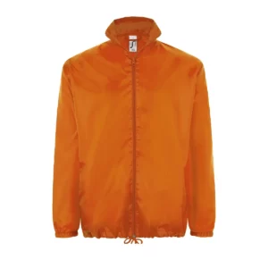 Cortavientos unisex SOL’S SHIFT 01618 en Naranja, frontal sin persona.