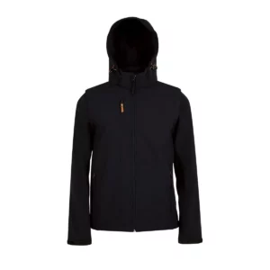 Chaqueta softshell unisex SOL’S TRANSFORMER 01647 en Negro, frontal sin persona.