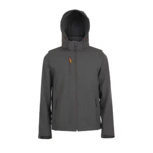 Chaqueta softshell unisex SOL’S TRANSFORMER 01647 en Antracita, frontal sin persona.