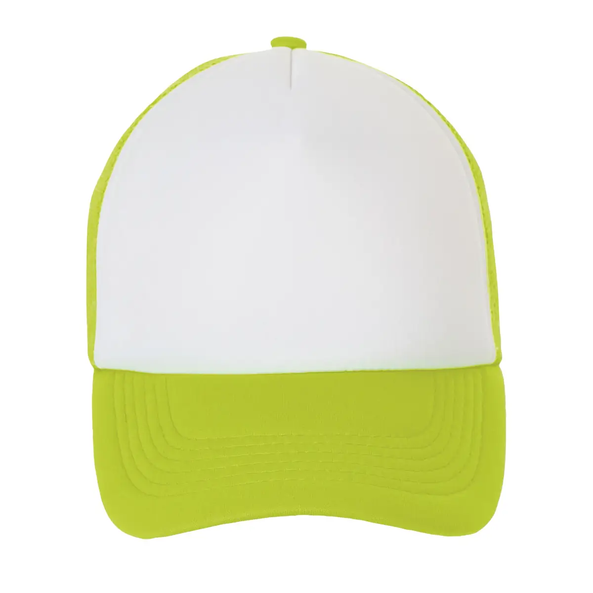 Gorra de malla unisex SOL’S BUBBLE 01668 3 Gorra de malla unisex SOL’S BUBBLE 01668 en Blanco/Verde neón, frontal sin persona.