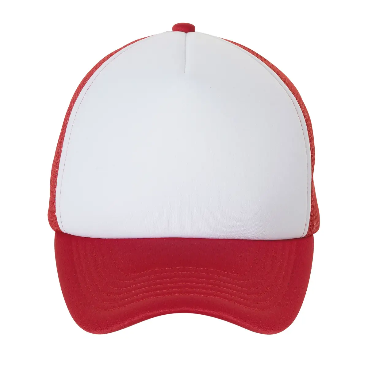 Gorra de malla unisex SOL’S BUBBLE 01668 10 Gorra de malla unisex SOL’S BUBBLE 01668 en Blanco/Rojo, frontal sin persona.