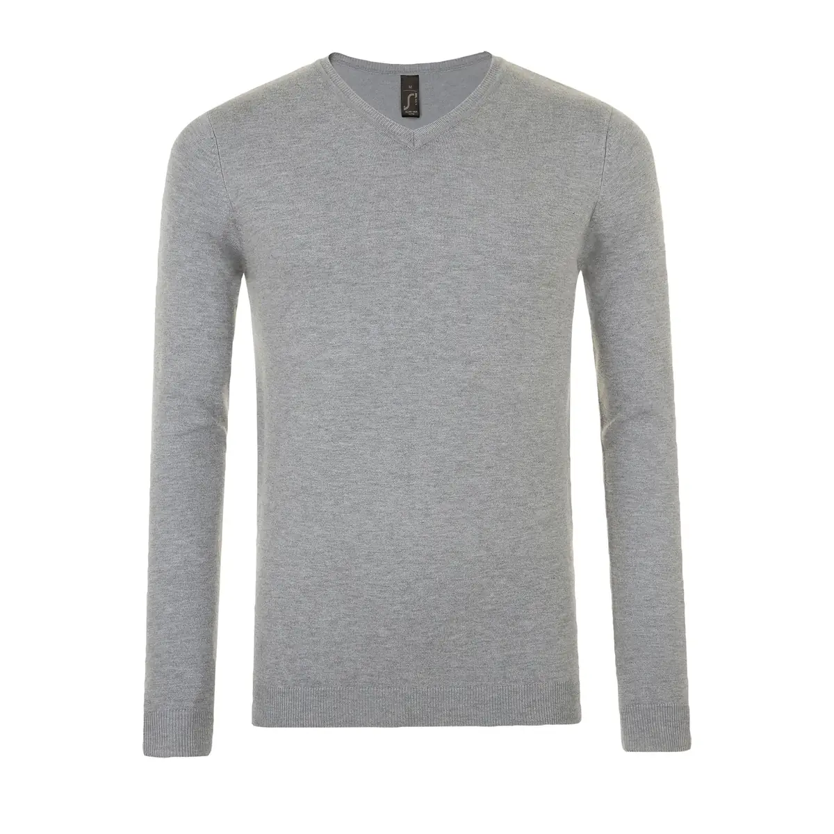 Jersey cuello pico hombre SOL’S GLORY MEN 01710 5 Jersey cuello pico hombre SOL’S GLORY MEN 01710 en Gris mezcla, frontal sin persona.
