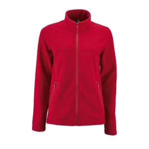 Chaqueta polar mujer SOL’S NORMAN WOMEN 02094 en Rojo, frontal sin persona.