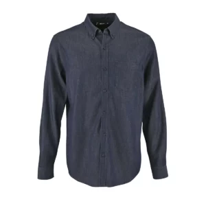 Camisa vaquera SOL’S BARRY MEN 02100, Brut denim, vista frontal sin persona.