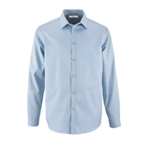 Camisa espiguilla hombre SOL’S BRODY MEN 02102 en Azul cielo, frontal sin persona.