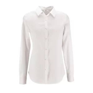 Camisa espiguilla mujer SOL’S BRODY WOMEN 02103 en Blanco, frontal sin persona.