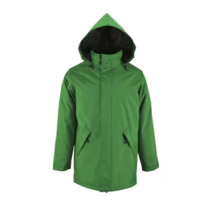 Chaqueta acolchada unisex SOL’S ROBYN 02109 en Verde pradera, frontal sin persona.