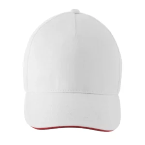 Gorra tricolor SOL’S LONGCHAMP blanca, vista frontal sin persona.